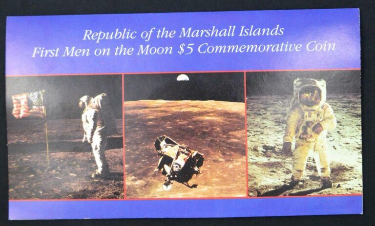 Read more about the article 1989 Marshall Islands First Men on the Moon $5 Commemorative Coin  Sealed  CoA