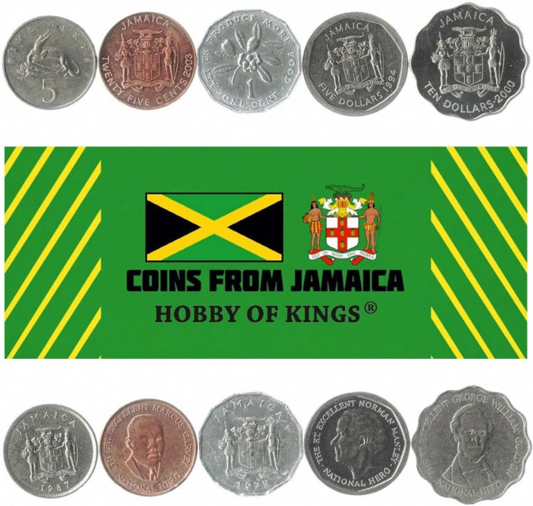 Read more about the article Jamaica 5 Mixed Coins | 1 Cent to 10 Dollars | Jamaica Currency since 1969