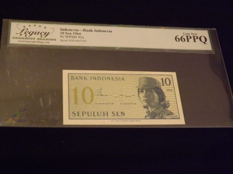 Read more about the article 1964  10 Sen    Indonesia  Bank Indonesia         PCGS  66 PPQ