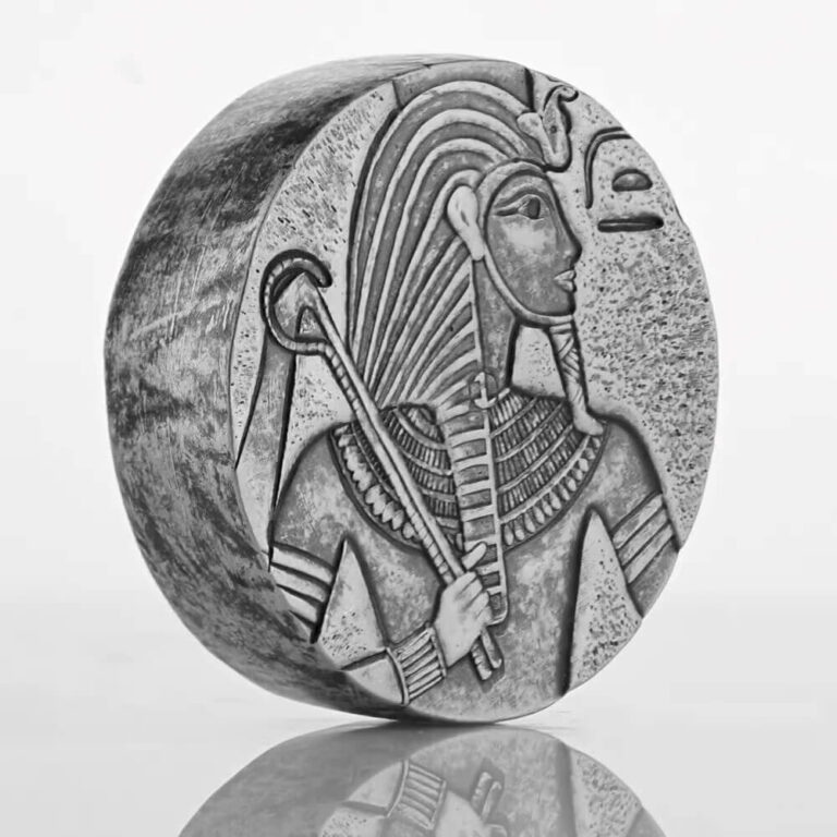 Read more about the article 2016 Chad Egyptian Relic King Tut 5 oz Silver Antiqued Coin