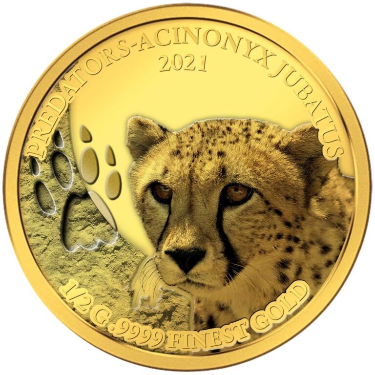 Read more about the article 2021 Senegal Gold Proof Coin Cheetah Large Cat Predators Wildlife WWF ULTRA RARE