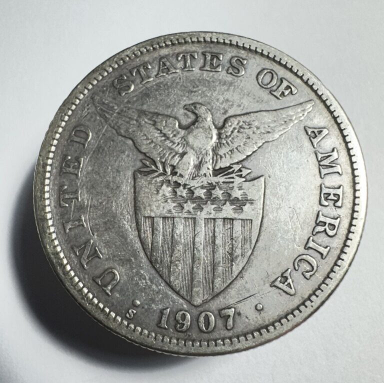 Read more about the article 1907s  US-Philippines 1 Peso Silver Coin -0304