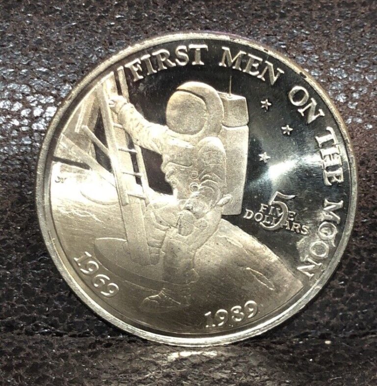 Read more about the article 1969-1989 MARSHALL ISLANDS $ 5 Dollars First Men On The Moon HIGH GRADE Coin