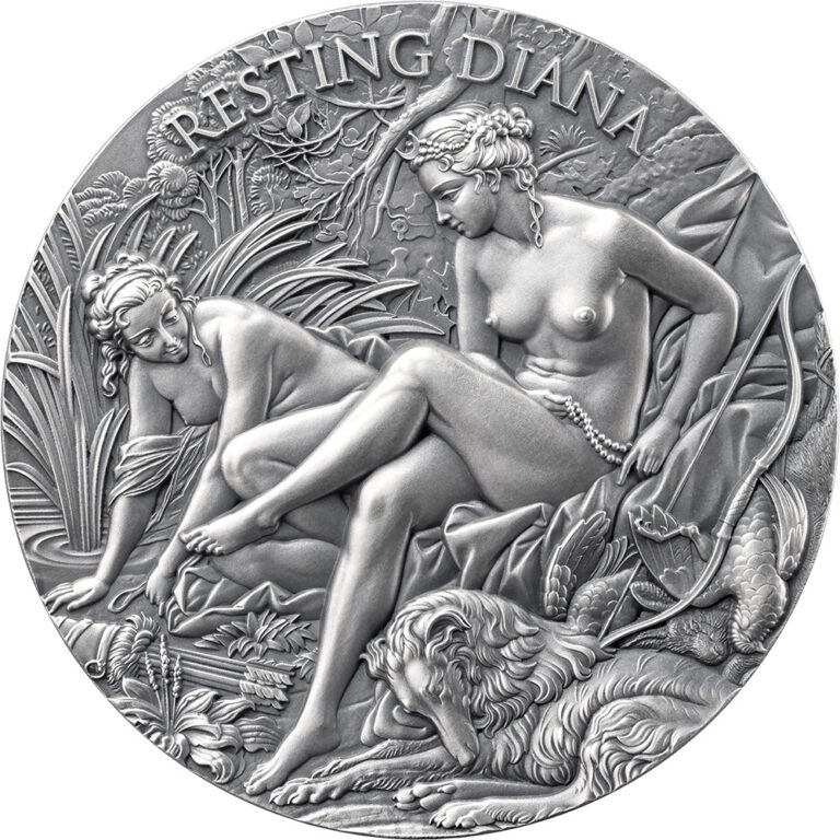 Read more about the article 2025 Cameroon Celestial Beauty Resting Diana 2 oz Silver High Relief Coin