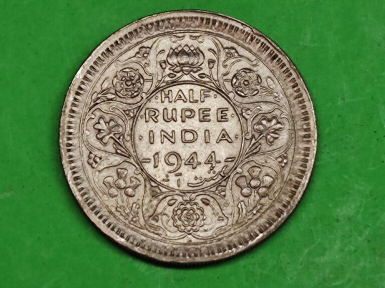 Read more about the article British India 1944  1/2 Rupee High Grade (tarnished) – Dad’s Coin #I-28