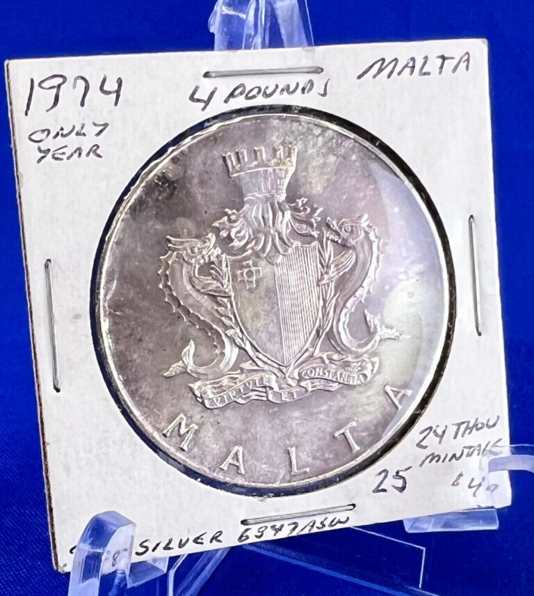 Read more about the article 1974 Malta £4 Notre Dame Gate Commemorative Silver Coin KM#25