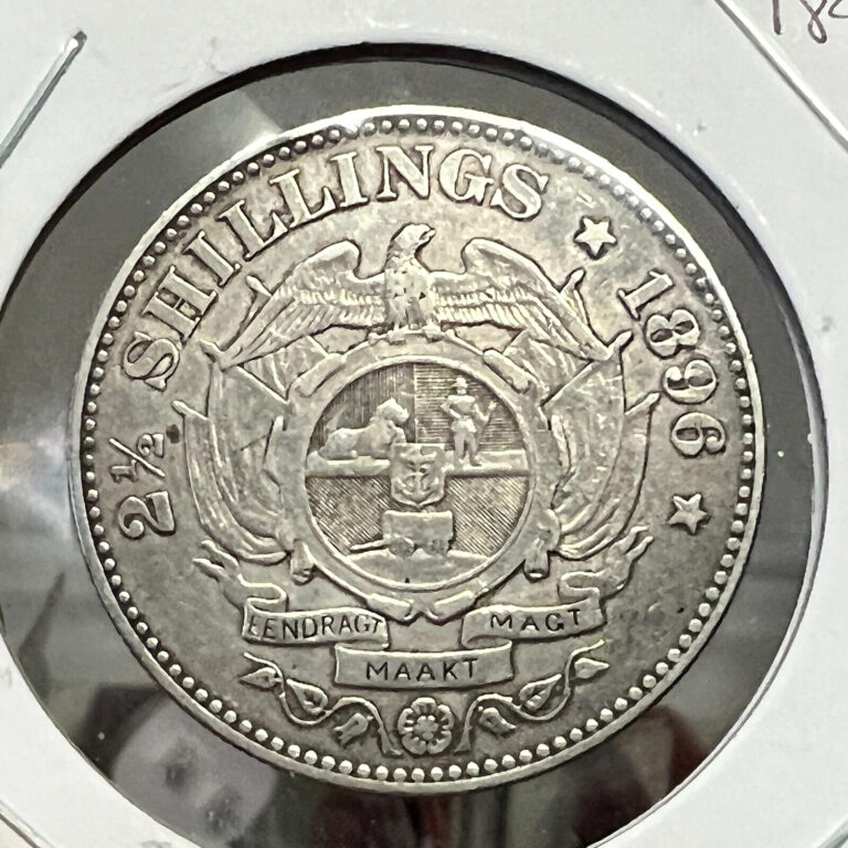 Read more about the article 1896 SOUTH AFRICA SILVER 2 1/2  SHILLINGS SCARCE