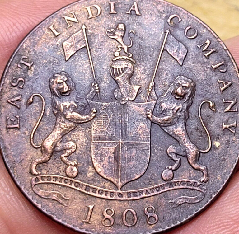 Read more about the article Gorgeous Admiral Gardner Shipwreck Coin British India 20 Cash dated 1808