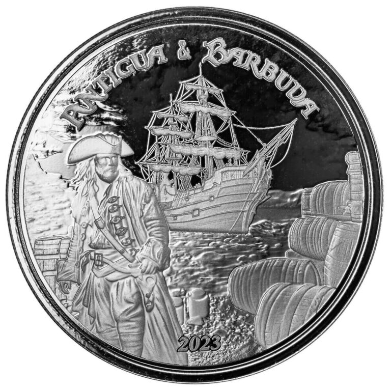 Read more about the article Antigua and Barbuda $2 2023 EC8 Rum Runner 1 Oz Silver Proof Like on Cardboard