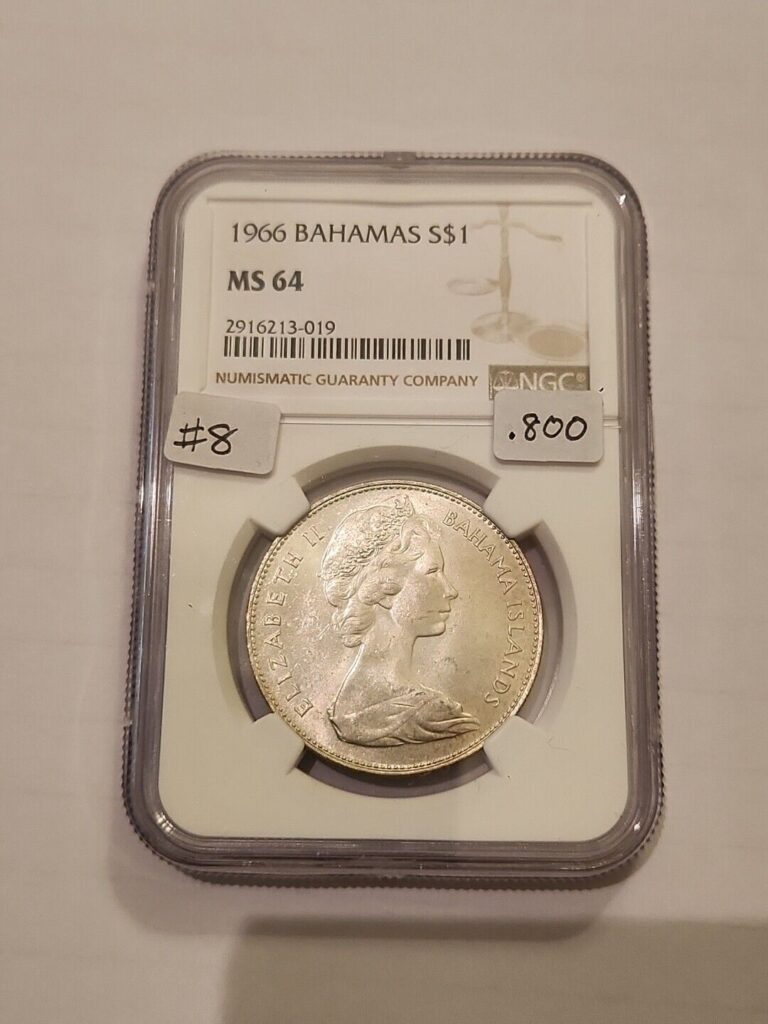 Read more about the article 1966 BAHAMAS SILVER $1 DOLLAR CONCH SEASHELL NGC MS 64 FIRST YEAR