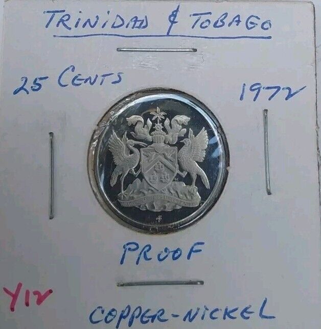 Read more about the article 1972 Trinidad and Tobago 25 Cent Proof Copper Nickel Coin KM#32