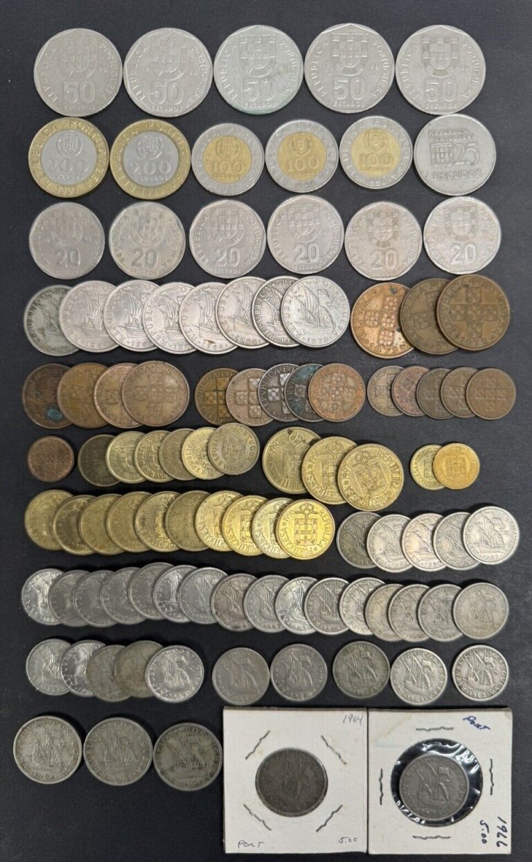 Read more about the article Portugal Instant Coin Collection Dealer Lot Key Dates 16 Types 100+ Coins UNC