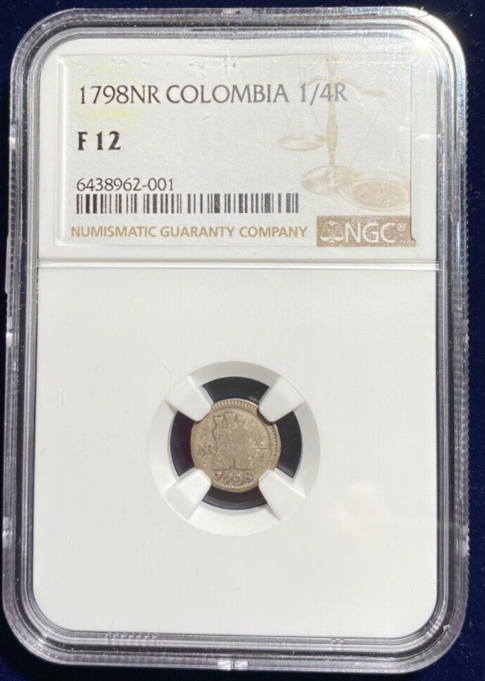 Read more about the article Rare Spanish Colonial Colombia 1798 Silver 1/4 Real NGC-12