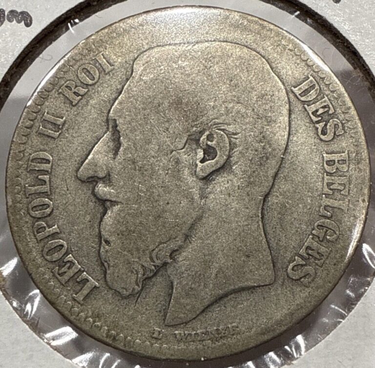 Read more about the article 1868 2 Francs Belgium Two Francs Silver Coin