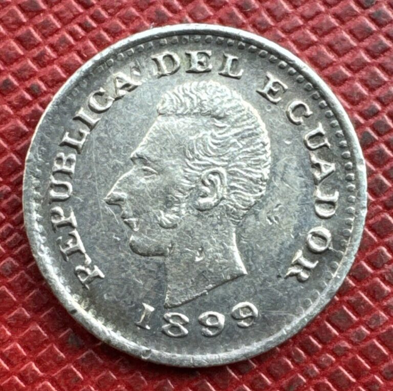 Read more about the article Ecuador 1899-LIMA JF  SILVER 1/2 Decimo. Low Mintage. Better Grade. KM# 55.1