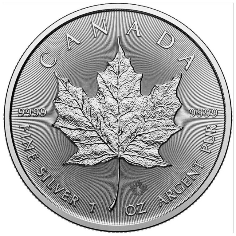 Read more about the article 2025 1 oz Canada 9999 Fine Silver Maple Leaf $5 Coin BU – In Stock