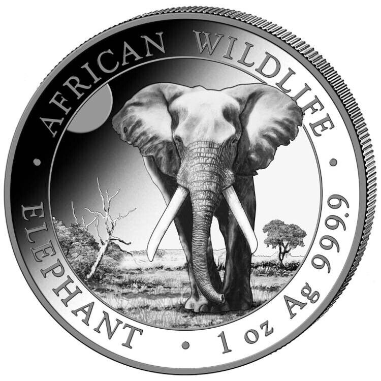 Read more about the article Somalia Elephant 2025 1 oz 100 Shillings Pure Silver BU Coin  Somalia