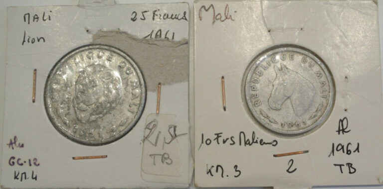 Read more about the article MALI 10 FR 1961/ 25 FRANCS 1961     2 coins