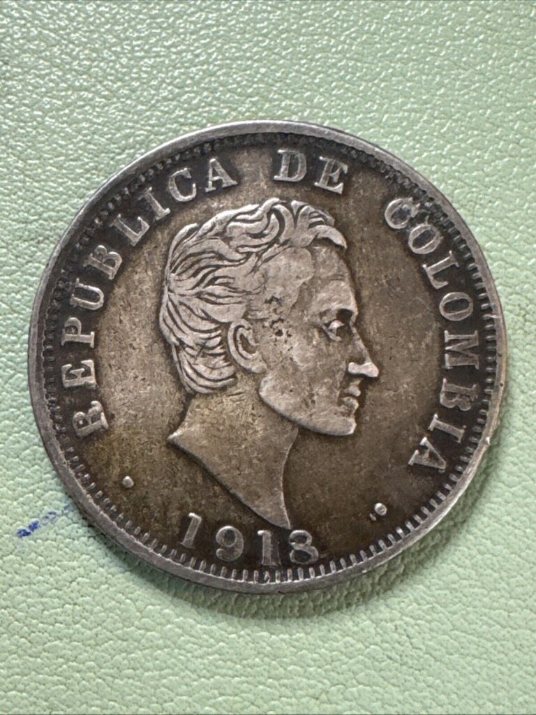 Read more about the article Colombia 1918/4 50 Centavos Silver Coin Better Condition