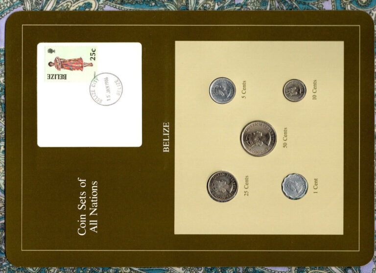 Read more about the article Coin Sets of All Nations Belize w/card 1980-1986 UNC 50 cent 1980 25 cents 1985