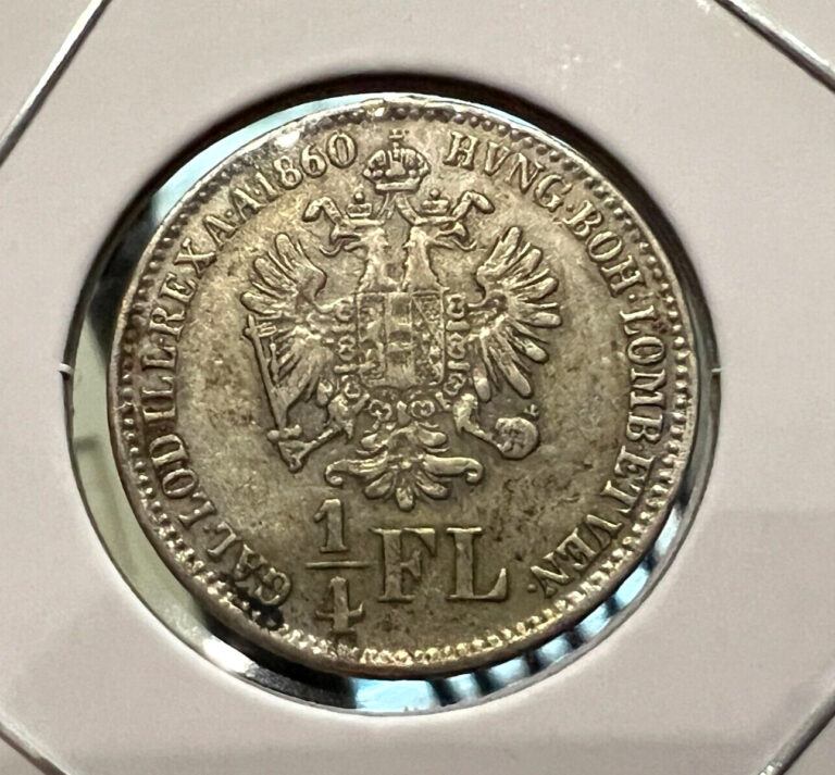 Read more about the article 1860 AUSTRIA SILVER 1/4 FLORIN SCARCE COIN