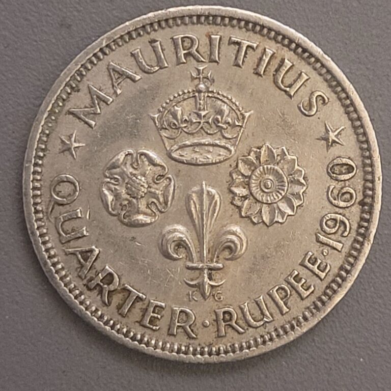 Read more about the article 1960 Mauritius 1/4 Quarter Rupee Coin – Copper-Nickel – Queen Elizabeth II