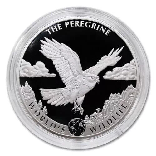 Read more about the article 2024 Congo World’s Wildlife Peregrine Falcon BU  1 oz silver coin LOT#786