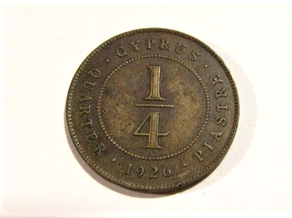 Read more about the article Cyprus 1926 1/4 Piastres Bronze Coin