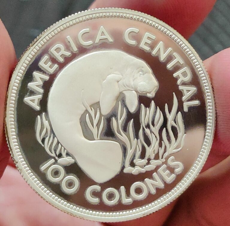 Read more about the article 1974 COSTA RICA SILVER PROOF .925  1.04Oz  100 COLONES  MANATEE Low Mintage