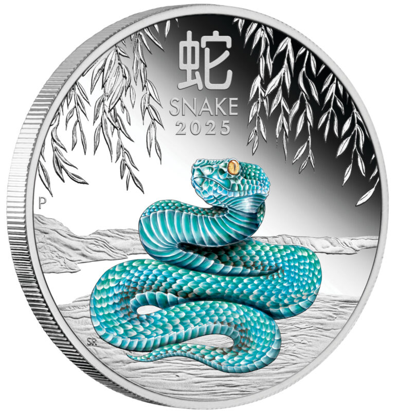 Read more about the article 2025 Australia PROOF COLORED Lunar Year of the SNAKE 1oz Silver $1 Coin Series 3