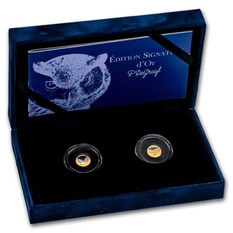 Read more about the article 2024 Ivory Coast 2 gram Gold Edition Signature Owl 2-Coin Set