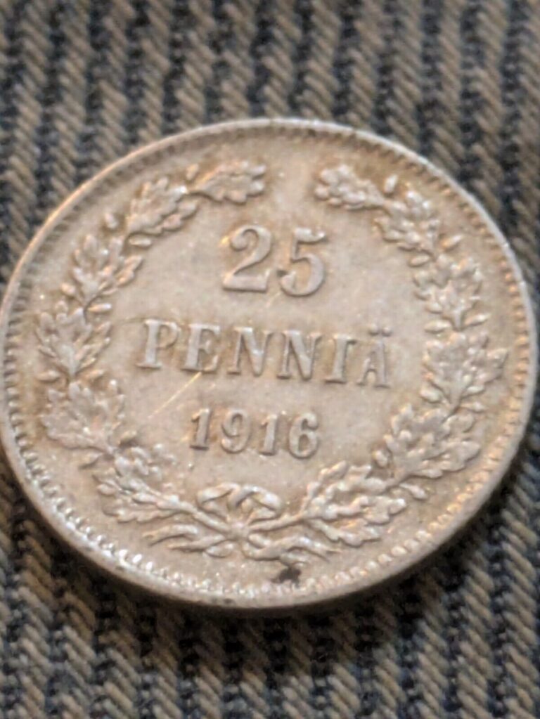 Read more about the article Finland 25 pennia  1916  silver Fine + Condition