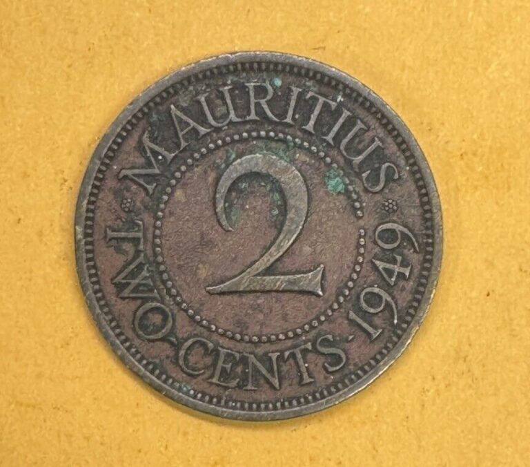 Read more about the article MAURITIUS 1949 2 CENTS KM26 Rare Scarce Coin Only 250k Minted