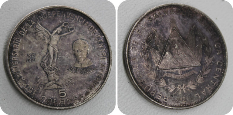 Read more about the article 1971 El Salvador 5 Colones / Colon Fine Silver (.999) Proof Coin ~ PURPLE TONED