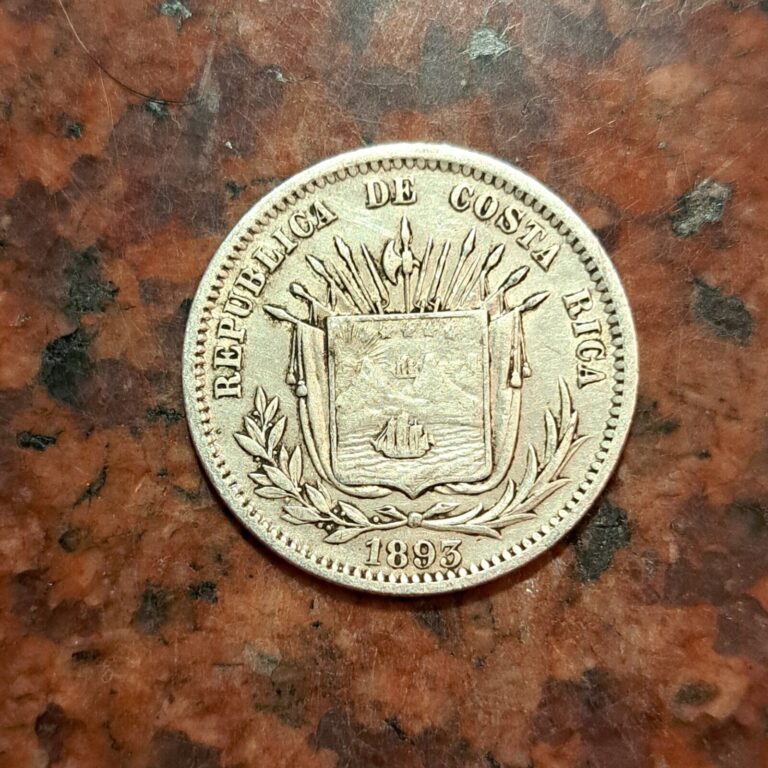 Read more about the article 1893 COSTA RICA 25 CENTAVOS COIN .750 SILVER – 25MM – LOW MINTAGE – #B5923