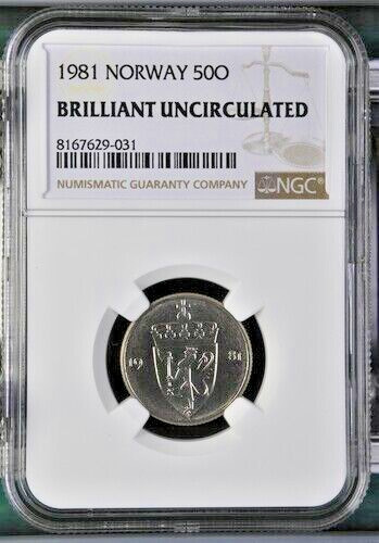 Read more about the article 1981 Norway 50 Ore Graded  NGC Brilliant Uncirculated