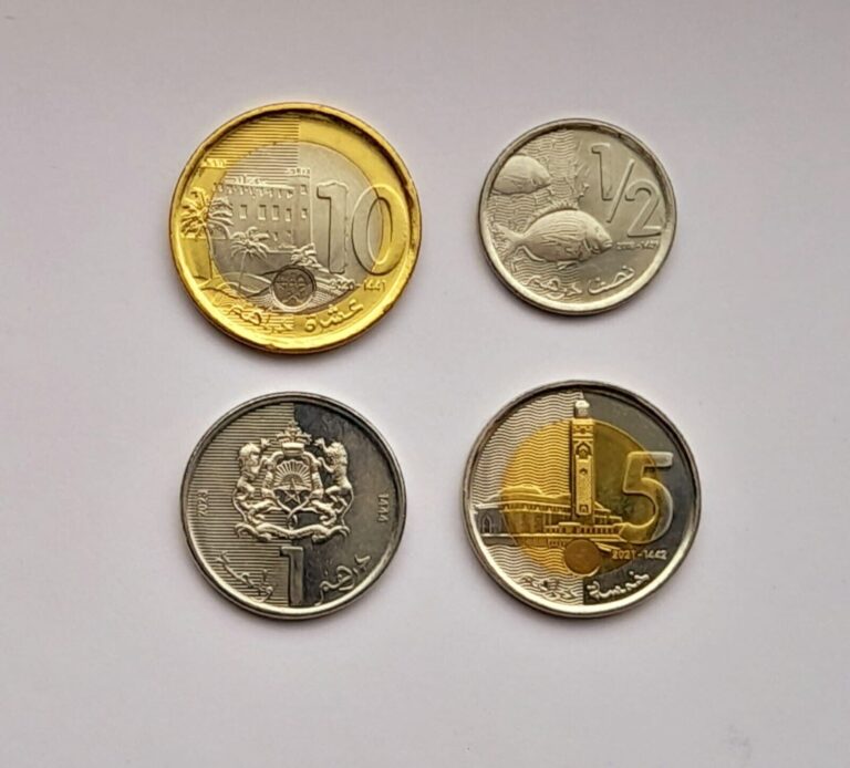 Read more about the article Morocco Coins set 4 pcs. 1/2  1  5  10 Dirhams 2018-2023 UNC