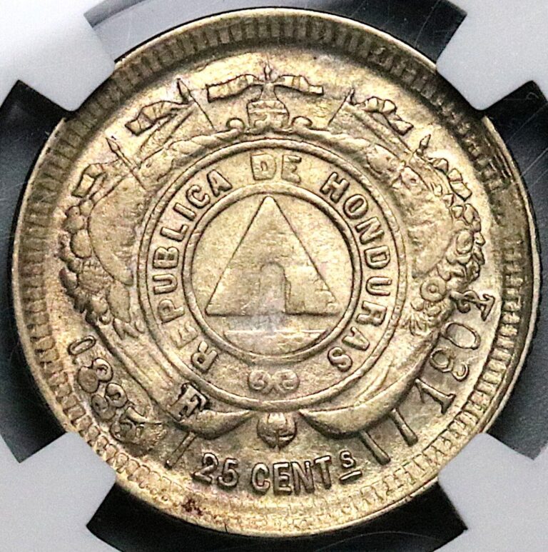 Read more about the article 1902/801 NGC AU 55 Honduras 25 Centavos Standing Liberty Coin POP 2/2 (23061901C