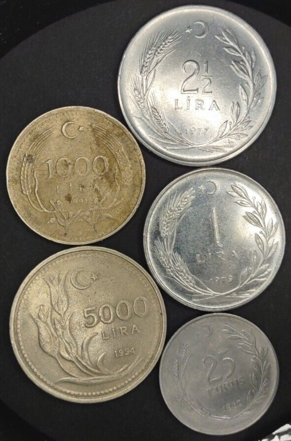 Read more about the article Turkey Turkish coins lot of 5 different ones