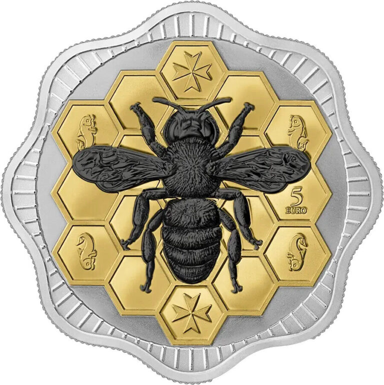 Read more about the article 2024 Malta Maltese Bee 1 oz Silver with Gold and Ruthenium Gilding Mintage of 1000