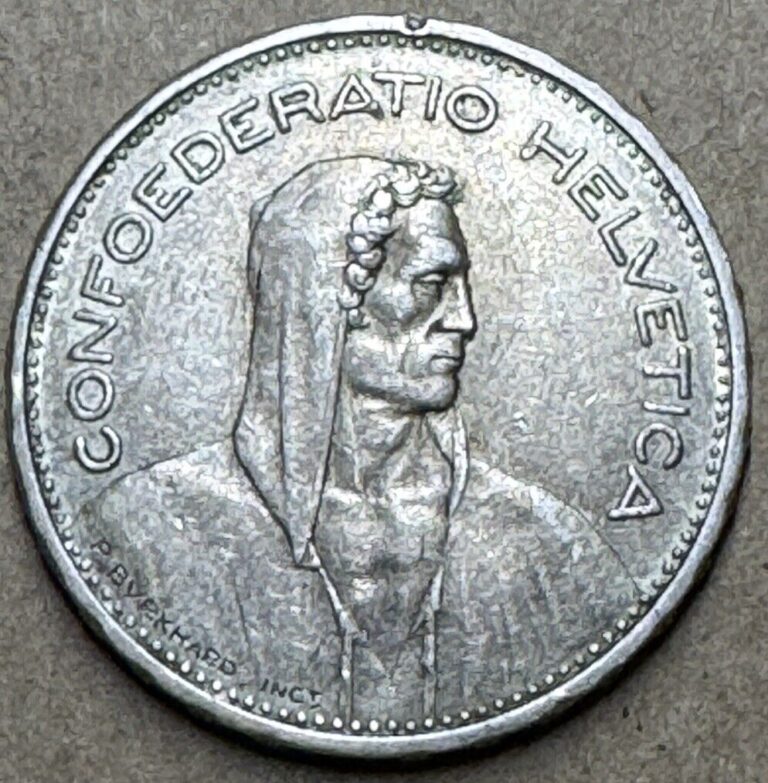 Read more about the article Switzerland – 1932 B – 5 Francs – .8350 Silver Swiss Coin – William Tell