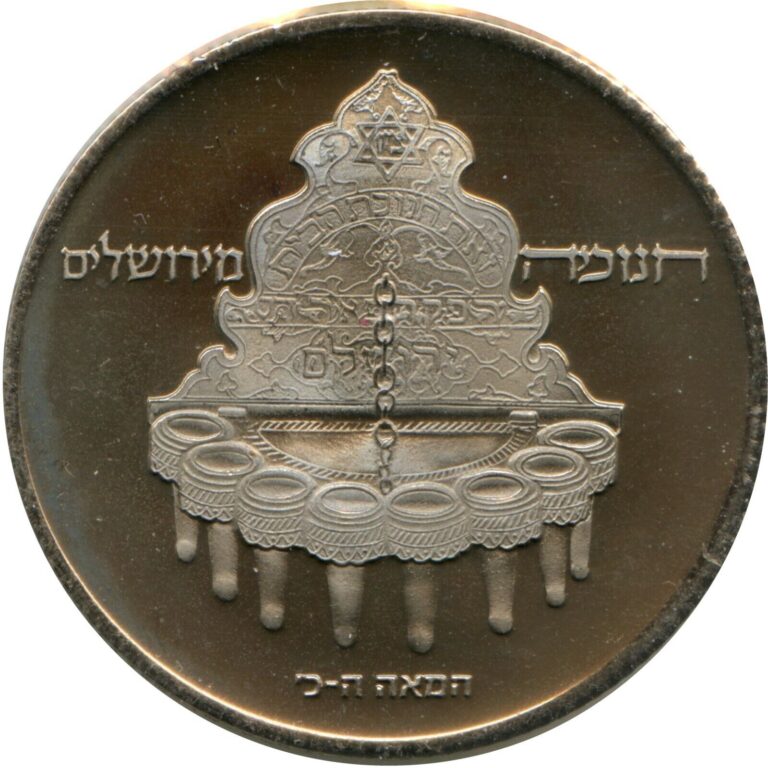 Read more about the article 1977 HANUKKAH COIN 10 Lirot Jerusalem Hanukkah Lamp BU