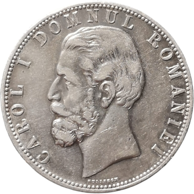Read more about the article Romania Carol I 5 Lei 1880 B Silver .900 Not cleaned in original found condition