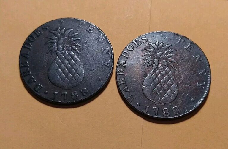 Read more about the article Lot Of 2 Barbados 1788 Penny Pineapple