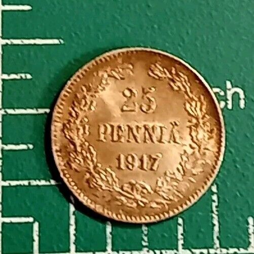 Read more about the article 1917 Finland 25 Pennia KM 6.2 .7500 Silver