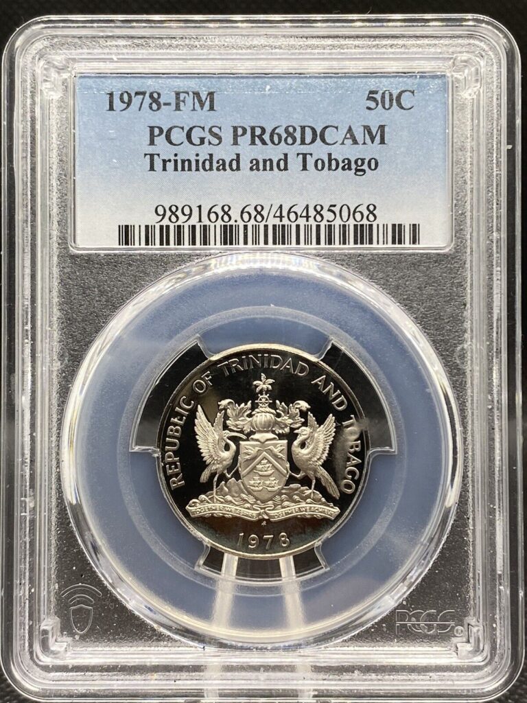 Read more about the article Republic of Trinidad and Tobago 1978 50 Cents PCGS PR68DCAM Graded Coin GRD011