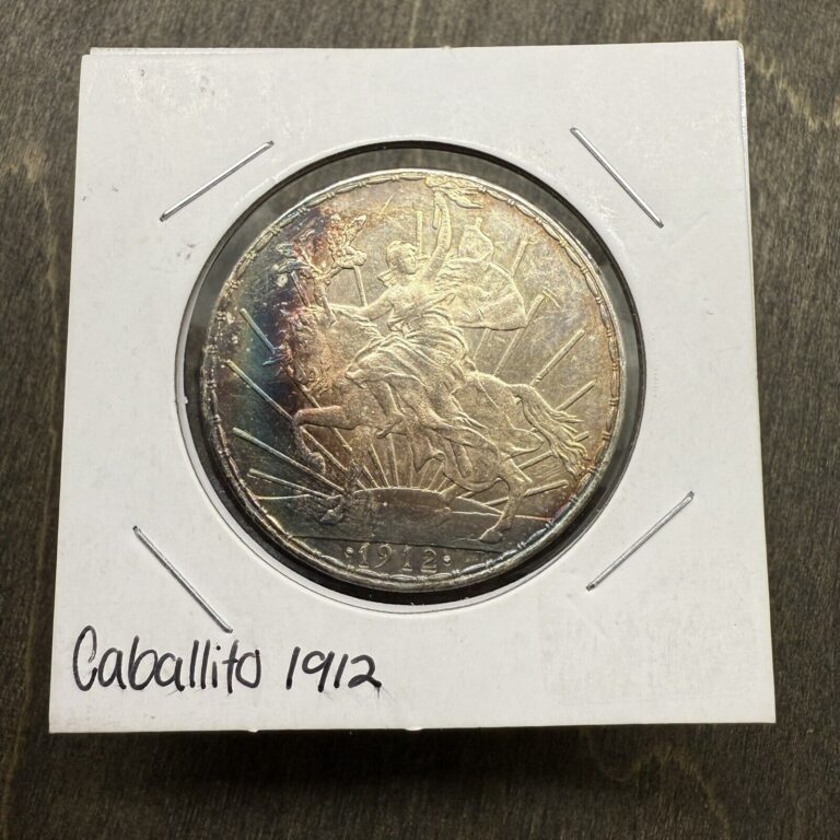 Read more about the article 1912 Mexico Caballito 🐴 Un Peso 🇲🇽 RARE KEY DATE RAINBOW TONING TONER