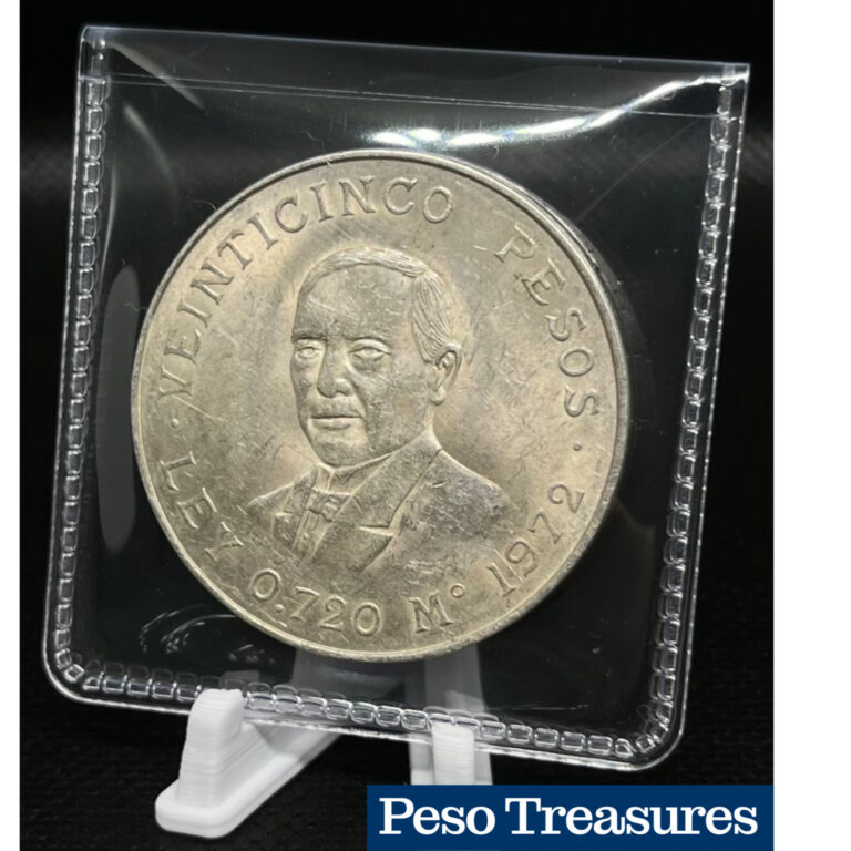 Read more about the article 1972 MEXICO 25 PESO SILVER COIN – VERY NICE BU CONDITION – BENITO JUAREZ