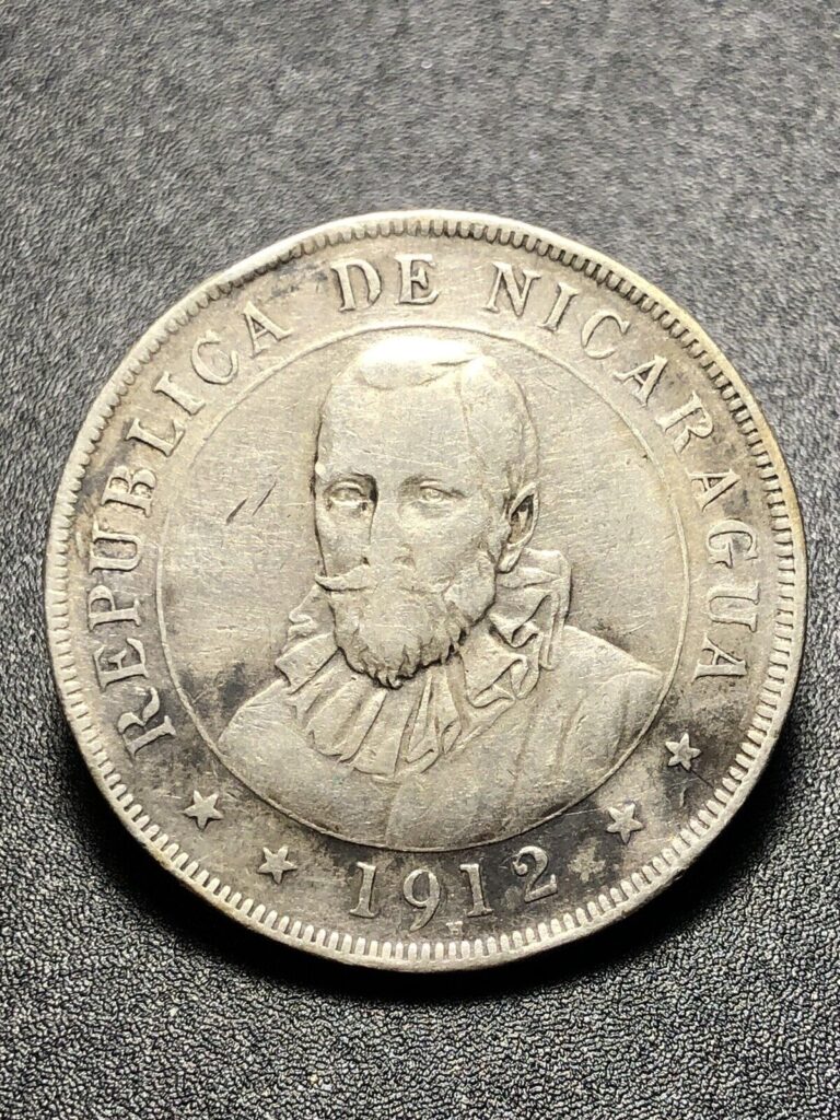 Read more about the article 1912-H Nicaragua 50 Centavos Silver Coin – Low Mintage – See Description