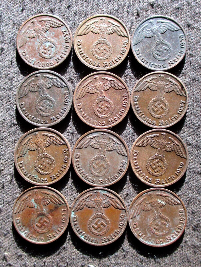 Read more about the article LOT OF AUTHENTIC OLD COINS OF THIRD REICH NAZI GERMANY (1937-1939) WORLD WAR II